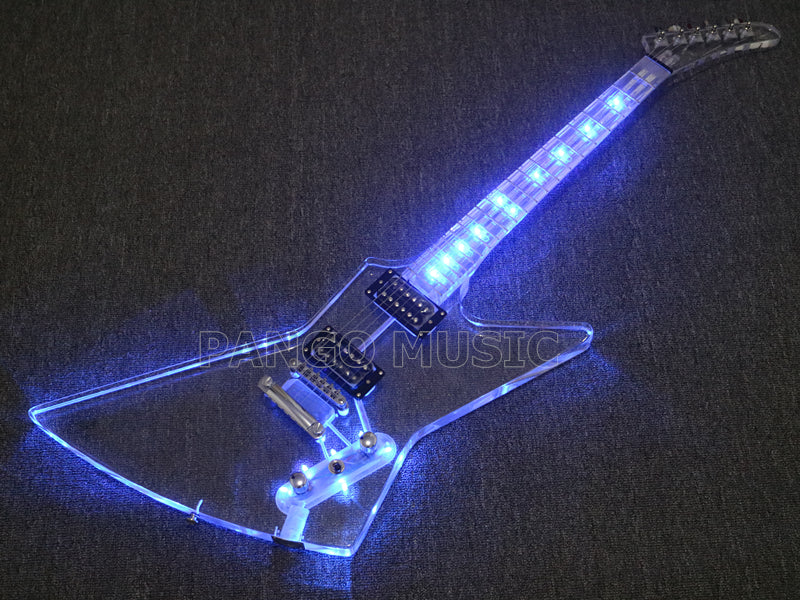 All Solid Acrylic Explorer Style Electric Guitar (PEX-412