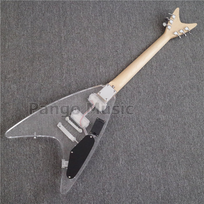 Flying V style Left Hand Acrylic Body Electric Guitar (PFV-001)