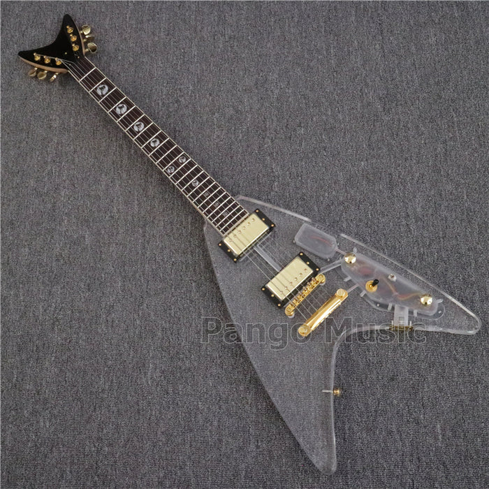 Flying V Style Acrylic Body Electric Guitar (PFV-002)