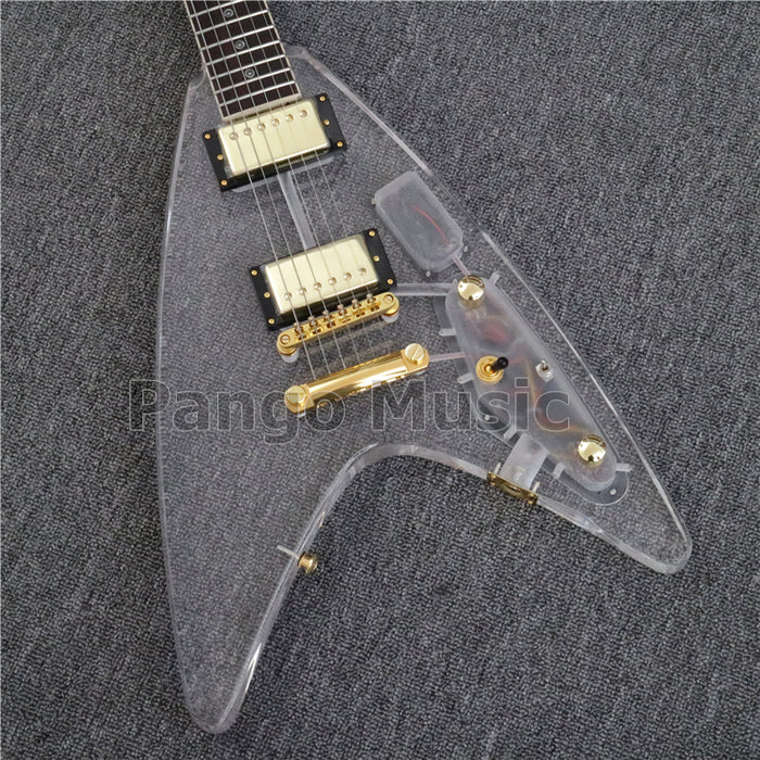 Flying V Style Acrylic Body Electric Guitar (PFV-002)