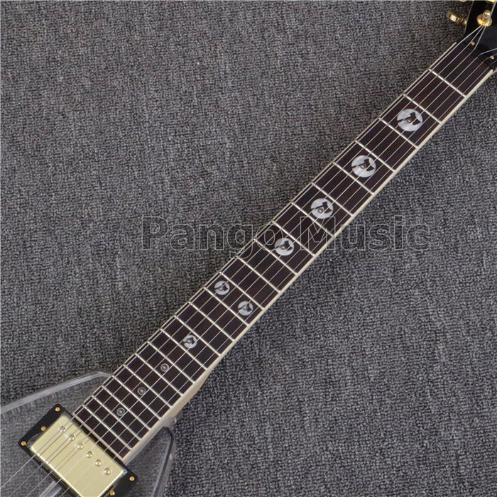 Flying V Style Acrylic Body Electric Guitar (PFV-002)