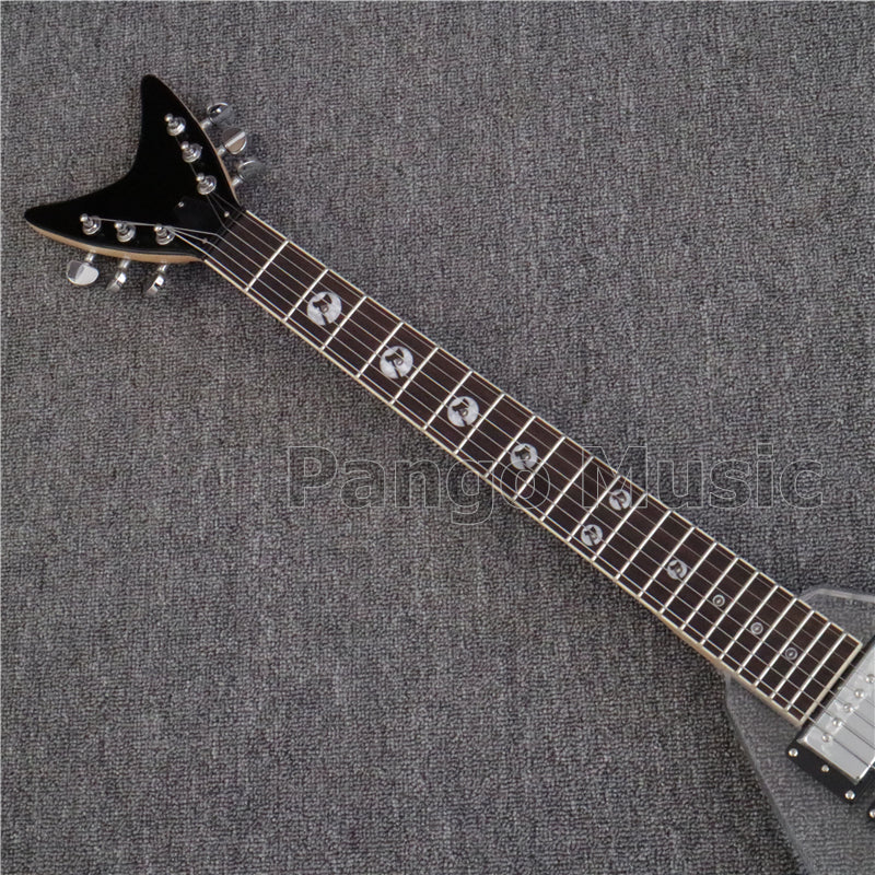 Flying V Style LED Light Acrylic Body Electric Guitar (PFV-003)