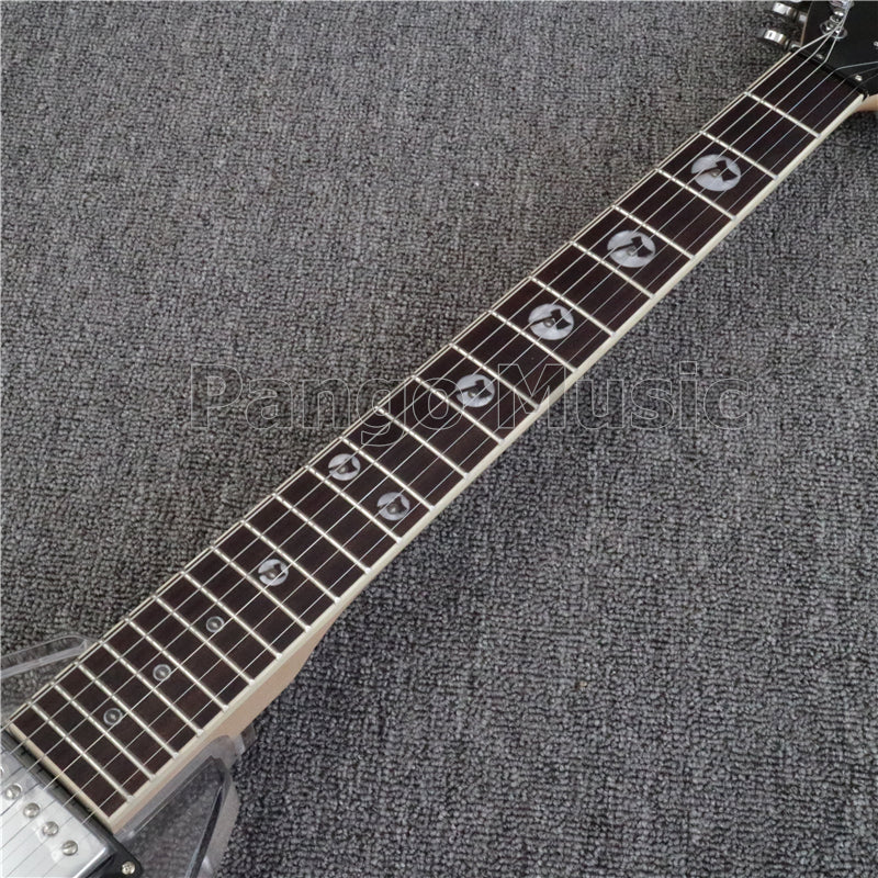 Flying V Style LED Light Acrylic Body Electric Guitar (PFV-003)