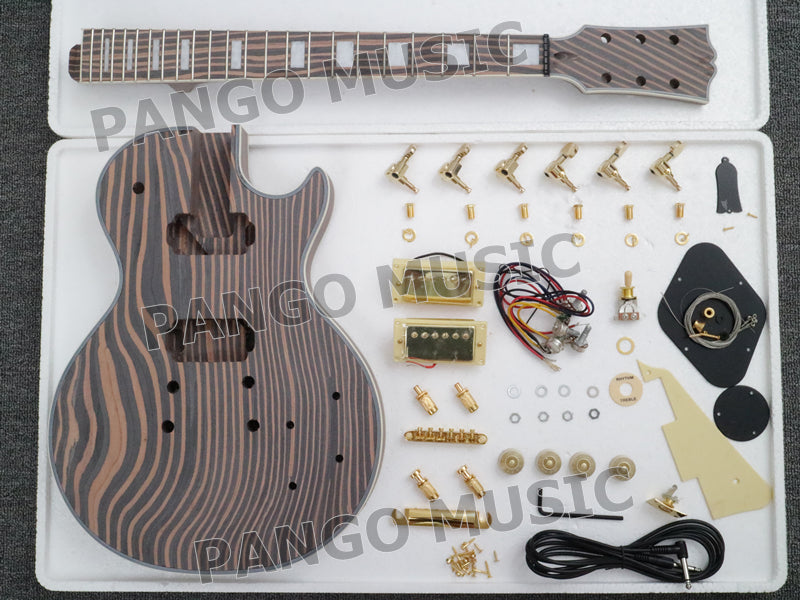 LP Custom Zebrawood DIY Electric Guitar Kit (PLP-066) — Guitar Kit Shop