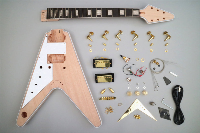 Flying V Style Left Hand DIY Electric Guitar Kit (PFV-632)