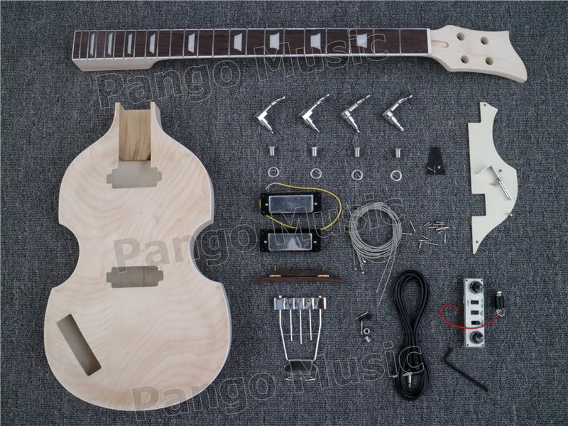 4-String Left-Handed Hollow Body DIY Electric Bass Guitar Kit (PVB-099)