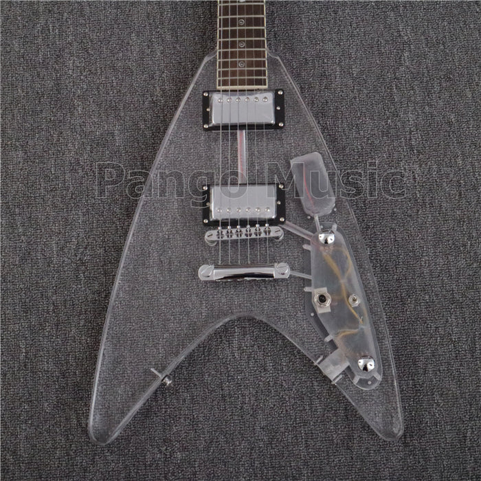 Flying V style Acrylic Body Electric Guitar (PFV-004)