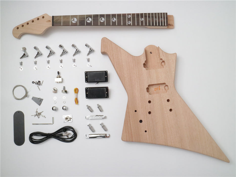 DK Series Explorer Style Left Hand DIY Electric Guitar Kit (DEX-006A)