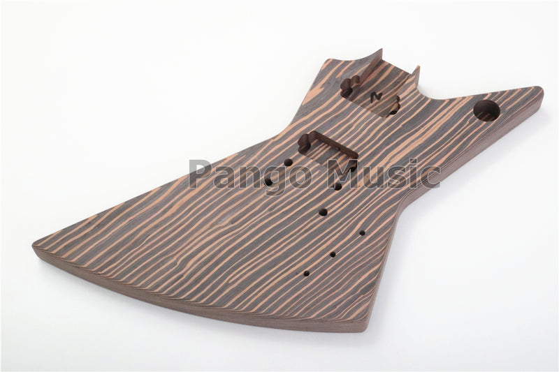 All Zebrawood Explorer Style DIY Electric Guitar Kit (PEX-227)