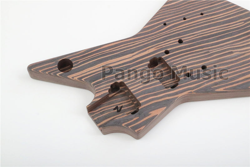All Zebrawood Explorer Style DIY Electric Guitar Kit (PEX-227)