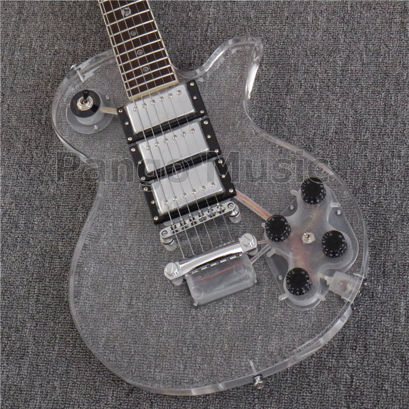 LP Style Acrylic Body Electric Guitar (PLP-001, LED Light)