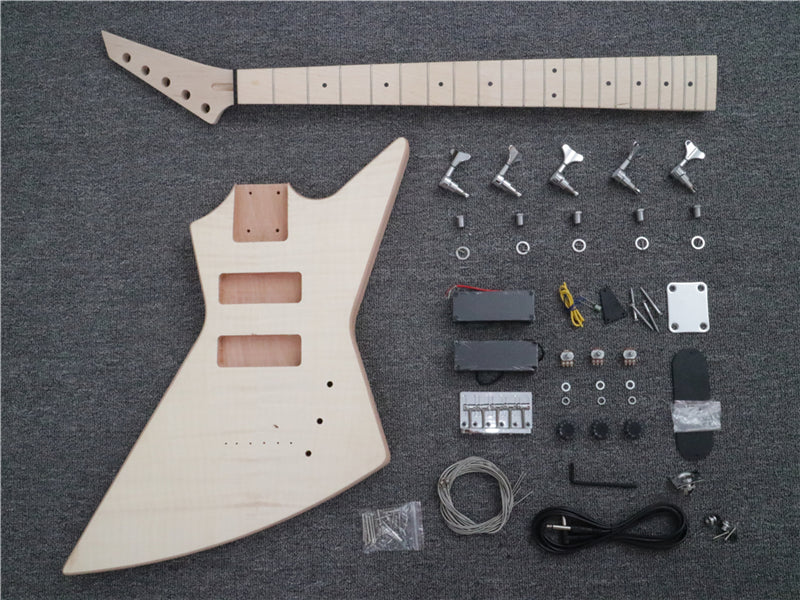 5 Strings Explorer Style DIY Electric Bass Guitar Kit (PEX-923)