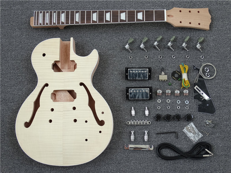 LP Semi Hollow DIY Electric Guitar Kit with Flamed Maple Top (PLP-618)