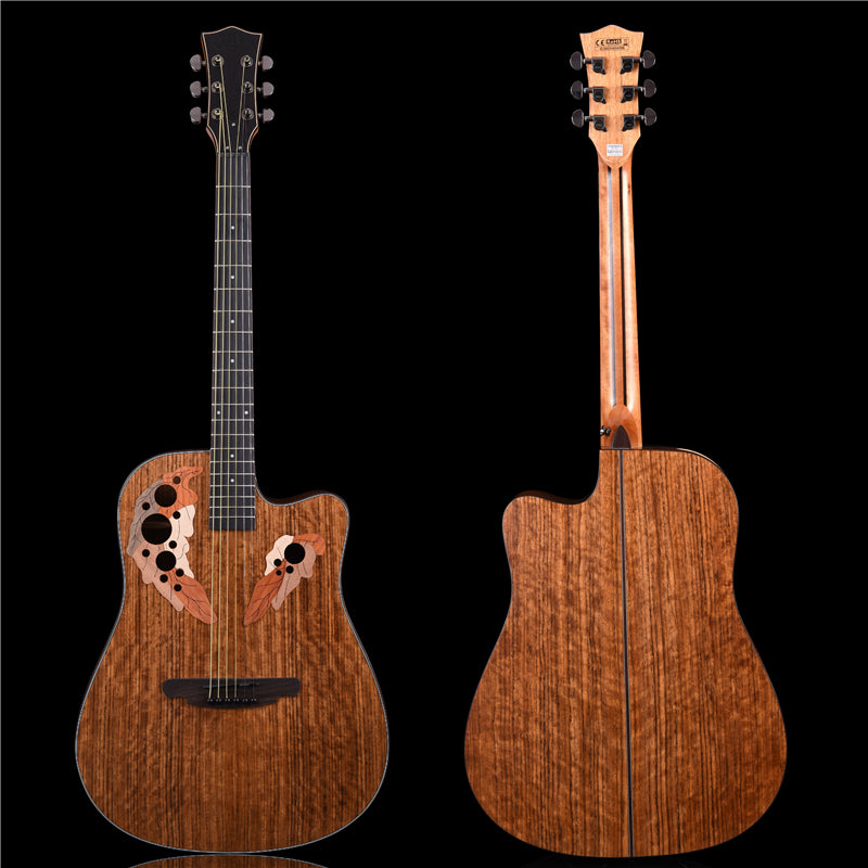 41 Inch All Walnut Wood Acoustic Guitar(PM-1225)