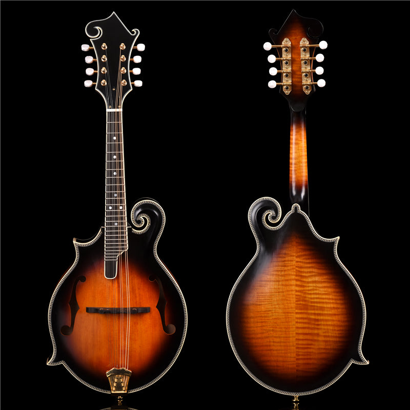 All Solid Top Wood Sunburst Color / Left-handed F-Style Mandolin (PMD-825)