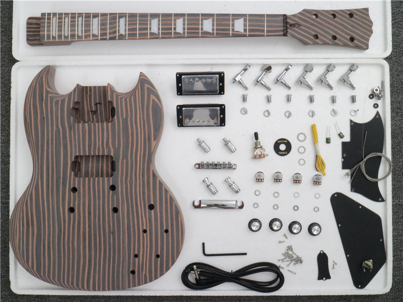 SG Style All Zebrawood DIY Electric Guitar Kit (PSG-529)