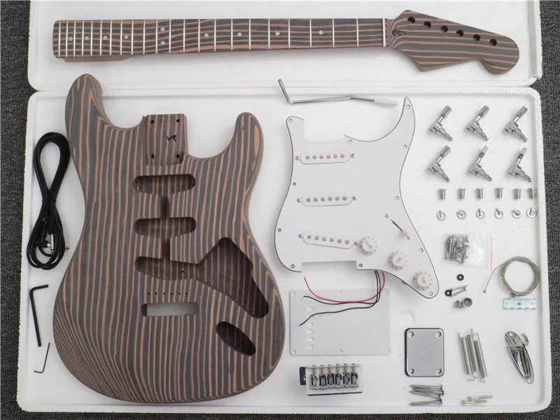 All Zebrawood ST-Style DIY Electric Guitar Kit (PST-527)
