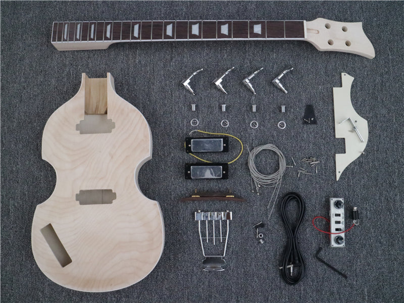 4-String Left-Handed Hollow Body DIY Electric Bass Guitar Kit (PVB-099)