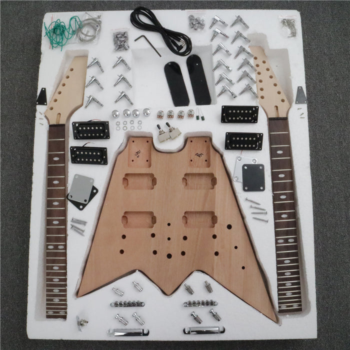 Double Neck Flying V Electric Guitar Kit (PYX-201)