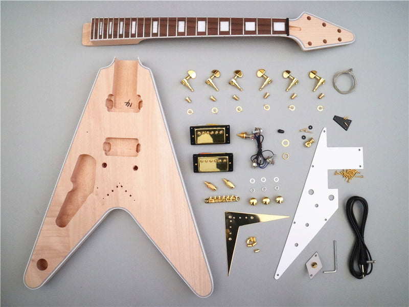 Flying V Style Left Hand DIY Electric Guitar Kit (PFV-629D)