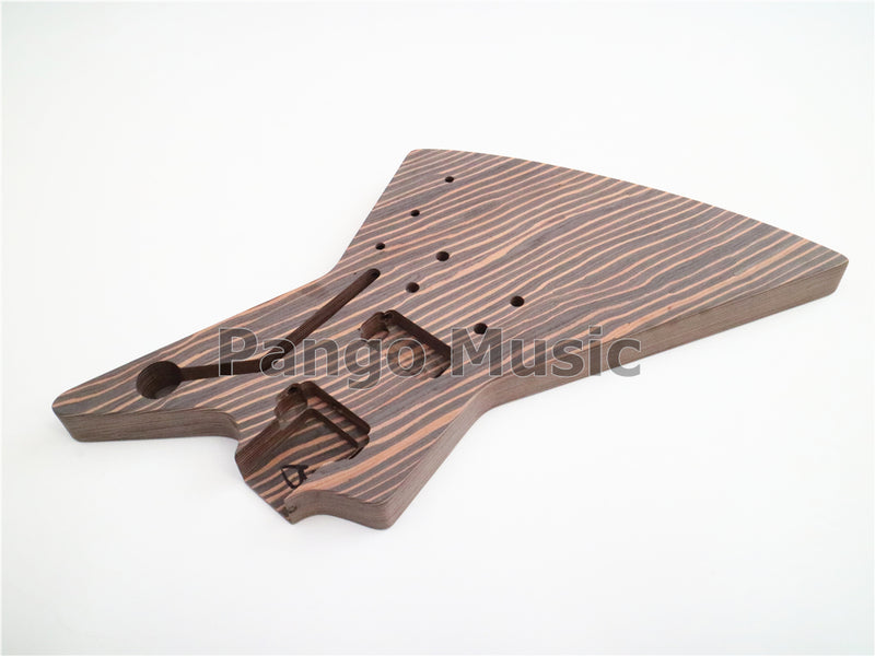 All Zebrawood Explorer Style DIY Electric Guitar Kit (PEX-228)