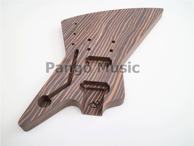 All Zebrawood Explorer Style DIY Electric Guitar Kit (PEX-228)