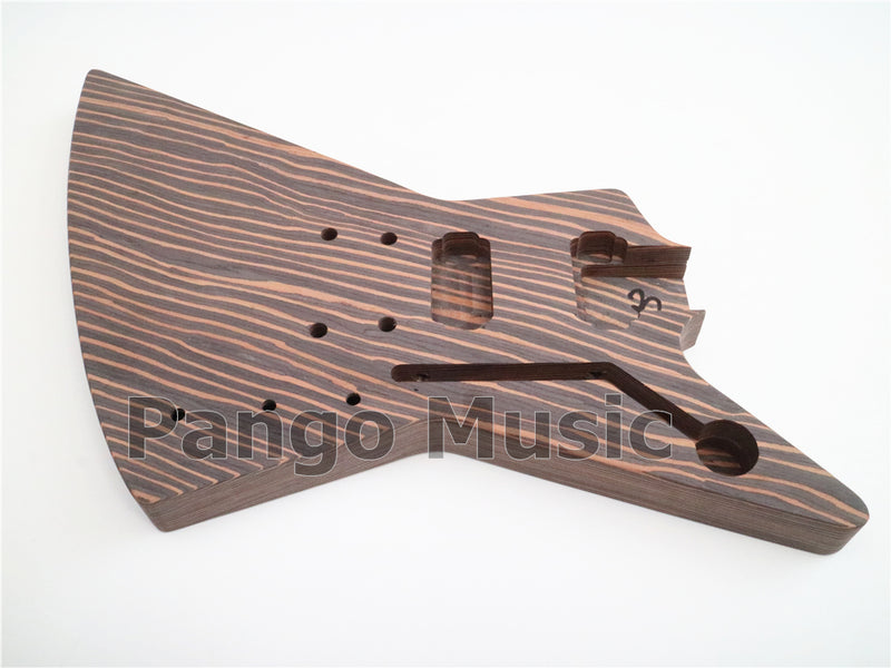 All Zebrawood Explorer Style DIY Electric Guitar Kit (PEX-228)